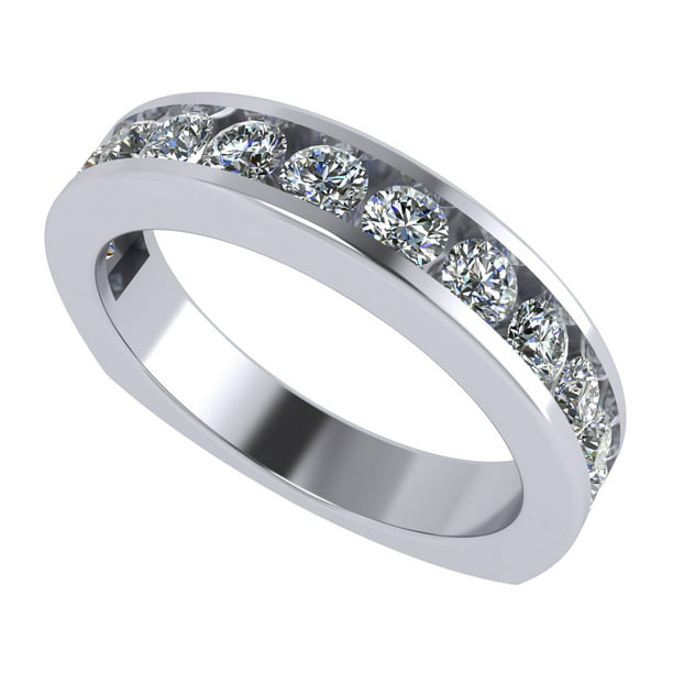Men's Sterling Silver Cross Shank Design Wedding Band Ring w/ CZ Stones 